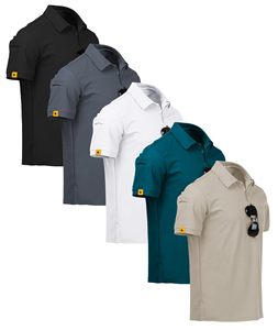 Chemise Homme Manches Courtes Couleur Unie Coupe Droite Décontractée Tricotée 200 Grammes Polyester/Coton Logo Numérique Vierge sur le Devant Respirante - Product Image 4