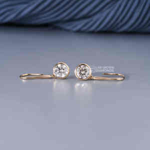 Pendientes de Diamantes Cultivados en Laboratorio con Corte Brillante Redondo de Plata S925 de Lujo, Color EF, Joyería de Diamantes Sintéticos para Mujer, Regalo de Boda - Product Image 4