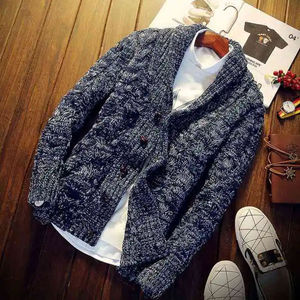 Pulls en maille tendance pour hommes, vente en gros, automne-hiver, chauds, grandes tailles, décontractés, à manches longues, cardigan - Product Image 6