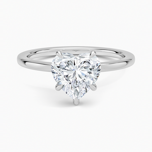 Anillo de Compromiso Solitario con Moissanita de Corte Corazón de 2 Quilates y Halo Oculto - Product Image 3