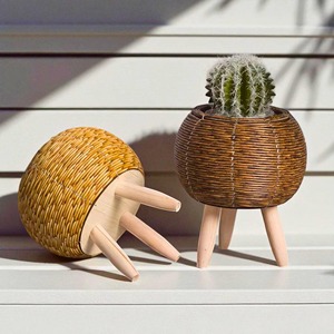 Maceta de ratán para uso en balcones y jardines, colgante y de pie, soporte para plantas de fibra natural, estilo bohemio, decoración para el hogar y la oficina. - Product Image 5