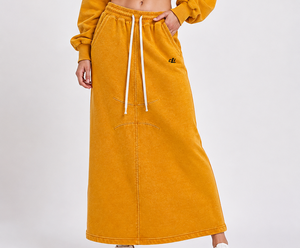 Solid Color Oversized Cropped Women's Hoodie & <b>Maxi</b> <b>Skirt</b> Co-Ord Sets High GSM Cotton Fleece Custom Tracksuit Bulk Manufacturer - Product Image 4