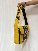 Sac fourre-tout décontracté à motif visage de chien perlé, sac à main de soirée moderne de luxe pour femme, léger, écologique, grande capacité, artisanat