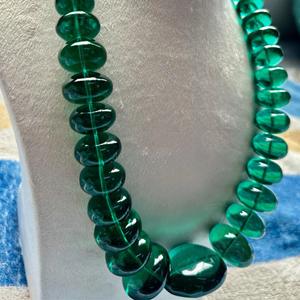 สร้อยคอลูกปัดมรกตสำหรับทำเครื่องประดับอัญมณีนาโนตัดสีเขียวขัดเงาเรียบสำหรับทำเครื่องประดับสามารถปรับแต่งได้ - Product Image 5