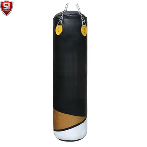 Sac de frappe lourd en cuir SUMROOS avec double sangle, hauteur réglable, base en caoutchouc, rempli de sable 25KG pour entraînement de boxe - Product Image 1