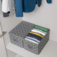 MA26.1 Set 2 bacs et boîtes de rangement en tissu Organisateur pliable pour vêtements, livres, jouets pour enfants OEM en plastique personnalisé Prix d'usine