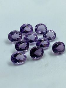 Piedra Preciosa de Amatista Natural, Corte Ovalado Suelto, 33.37 Quilates, 9x11MM, Alta Calidad, 10 Piezas para la Fabricación de Joyas, R.K. GEMS & JEWELLERY - Product Image 3