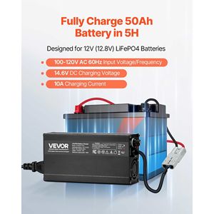 Caricabatterie Intelligente 12V 10A per Batterie al Litio LiFePO4 14.6V AC-DC con Connettore Anderson, Indicatore LED e Attivazione a 0V - Product Image 2