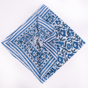 Natural Dye Block Print Cotton Bandana Square Scarf Multifunctional Casual Wear Spring Summer Style Unisex Pet Dog Bandana - Product Image 5