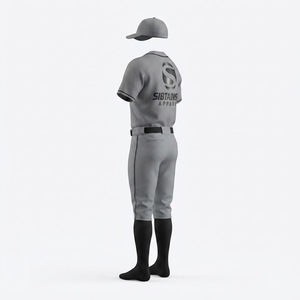 Maillot de baseball entièrement personnalisé, imprimé par transfert thermique, respirant, uniforme d'équipe à manches courtes, entièrement boutonné, pour club, vente en gros - Product Image 4