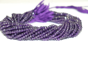 Cuentas Rondelle facetadas de amatista Africana natural, piedras preciosas de primera calidad para la fabricación y elaboración de joyas - Product Image 4