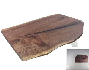 Mesa de nogal negro de madera sólida Natural, losas de madera de nogal con borde vivo, en Stock