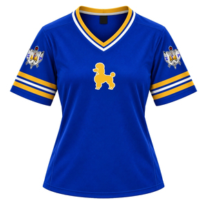 Camiseta de Hockey para Mujer Sigma Gamma Rho, Azul Rey, Diseño con Letras Griegas 1922, Cuello en V, Manga Corta, Ropa Deportiva de Sororidad - Product Image 1