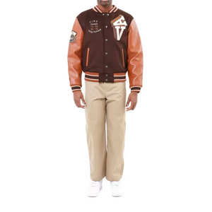 Venta al por mayor de diseño popular de la mejor calidad de peso ligero de los hombres Varsity chaqueta elástica y de buen fabricante Varsity chaqueta para los hombres - Product Image 4