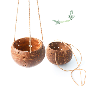 Maceta Colgante Ecológica Biodegradable de Cáscara de Coco Natural para Jardín, Recubierta con Epoxi, Venta al por Mayor en Vietnam - Product Image 1