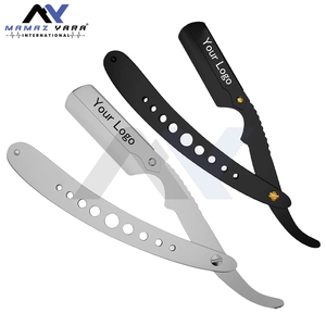 Customizable Straight Edge <b>Swing</b> Lock Barber Razor Professional Stainless Steel Shaving & Hair Trimming Tool with OEM Custom Log - Product Image 2