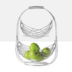 Large rustic iron fruits <b>basket</b> 3 tier table decoration with handmade farmhouse modern stylish decorative elegant storage - Product Image 4