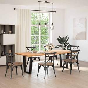 Patas de Mesa de Comedor de Acero con Recubrimiento de Polvo Negro de 23.6 Pulgadas de Ancho, Patas para Muebles - Product Image 2