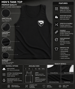 Custom Men's Muscle Fit <b>Tank</b> <b>Tops</b> <b>Knitted</b> Breathable Polyester/Cotton 220g Heavy Duty Workout Casual Plain Dyed - Product Image 6