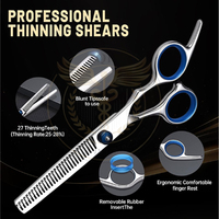 Kit de ciseaux en acier inoxydable 11 pièces, ensemble professionnel léger, ciseaux de coiffure, ciseaux à effiler, brosse à dépoussiérer le cou, peigne, accessoires de barbier