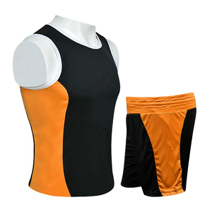 Combinaison de lutte pour hommes, noire et jaune, coupe athlétique, en polyester respirant, pour arts martiaux mixtes et boxe - Product Image 4