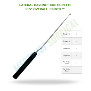 Cureta de Bayoneta Lateral de 18.5 Pulgadas, Instrumento Quirúrgico para Cirugía de Columna Vertebral, Herramienta Quirúrgica para Huesos - Product Image 2