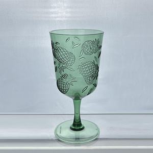 Verre à vin en acrylique plastique classique de couleur bleue à motif d'ananas pour les fêtes - Product Image 4