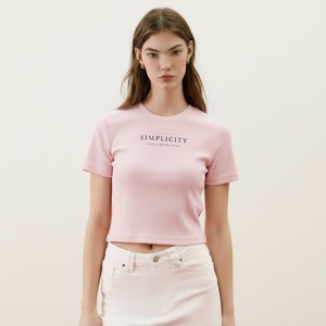 Camiseta Básica de Verano para Mujer, de Alta Calidad, Casual, de Manga Corta, Estampada, Ajustada, Transpirable, de Secado Rápido, Estilo Crop - Product Image 1