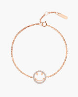 Bracelet d'amitié en or massif 10K 14K 18K avec visage souriant de designer, diamant naturel cultivé en laboratoire, cadeau d'anniversaire