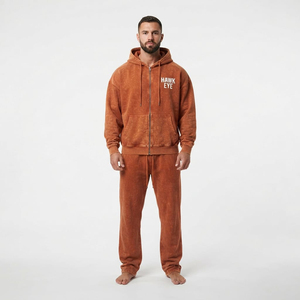 Two Piece <b>Acid</b> <b>Wash</b> Men's Full Zip Hoodie and Sweatpants Set Oversized Drop Shoulder Kangaroo Pocket Casual Tracksuit - Product Image 5