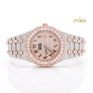 Montre de luxe pour homme en moissanite et diamants, en argent sterling 925, personnalisée, style hip-hop, automatique, mécanique, or rose, deux couleurs - Product Image 3