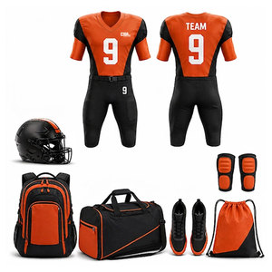 Kit de football américain athlétique avec maillot léger, pantalon, casque et accessoires pour les entraînements d'équipe - Product Image 1