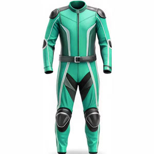 Traje de Motociclismo para Hombre, Color Azul con Bloques de Color, de Una Pieza, Manga Larga, Equipo de Protección para Conducir - Product Image 4