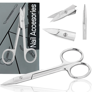 Ciseaux à cuticules courbés, nouveaux ciseaux à manucure professionnels en acier inoxydable argenté, outil de beauté, livraison rapide, ciseaux de salon - Product Image 2