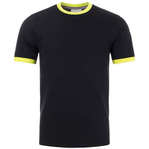 Camiseta de Manga Corta Azul Claro para Hombre con Ribete en Contraste Crema, Corte Regular, Cuello Redondo, Estilo Casual, 100% Algodón Jersey - Product Image 3
