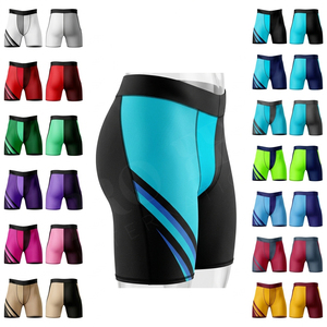 Whole Sale Cheap Price Top Quality Solid Plain Custom Color Compression Shorts Kickboxing Fighting Training Yoga Fitness Shorts - Product Image 1