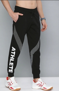 Men's <b>Black</b> Sporty Sweatpants With Stripes Elastic Waist Breathable Knitted Joggers Summer Wear - Product Image 5
