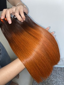 Magnifiques extensions de cheveux raides en os de couleur orange 100% pur donneur unique cheveux crus vietnamiens perruque en dentelle suisse Sources de gros - Product Image 6