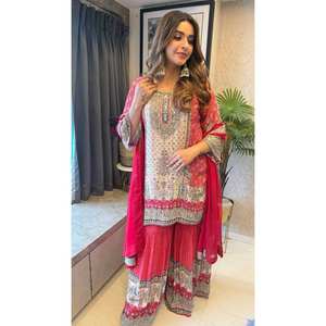 Conjunto de traje de diseñador para fiesta con trabajo de espejo talla XL - Product Image 6