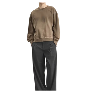 Wholesale Price Best Selling Men's Winter Pullover Lightweight Casual 100% Cotton Oversized <b>Vintage</b> Lined Fleece Long <b>Sweatshirt</b> - Product Image 2