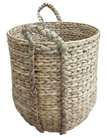 Panier à linge multifonctionnel moderne en jacinthe d'eau tressée, écologique, avec poignées, pour salon, salle de bain, maison