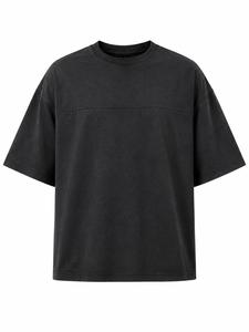 Oversized Men's Solid Color Cotton <b>T</b>-<b>Shirt</b> Short Sleeve O-Neck Casual Knitted Design Long Eco-Friendly Breathable Canvas - Product Image 2