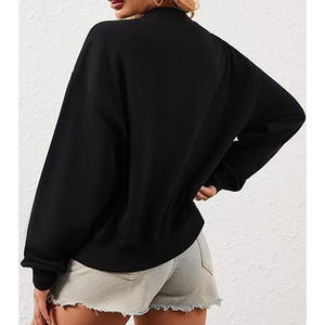 Women Oversized <b>Mock</b> <b>Neck</b> Sweatshirt Heavyweight Winter Casual <b>Top</b> - Product Image 3