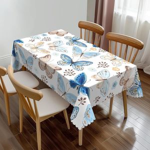 Luxury Watercolor Leaves Rectangle Tablecloth Floral Design Dining <b>Table</b> <b>Cover</b> for Home Kitchen Restaurant or Party Use - Product Image 2