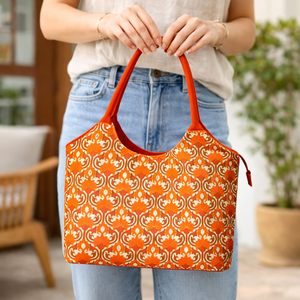 Bolsa de Playa de Yute con Estampado Floral de Verano, Nueva Llegada |   Elegante y Ecológico |   Duradero 48x34x17cm |   R.D. Bag House - Product Image 1