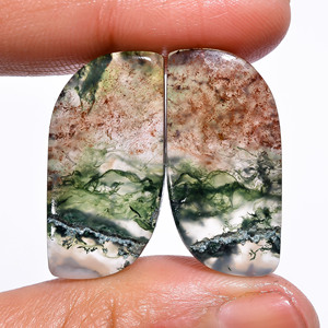 Cabujón de ágata de musgo suelto Premium de alta calidad, piedra preciosa Natural para joyería FAIJAN GEMS, evaluado por terceros - Product Image 2