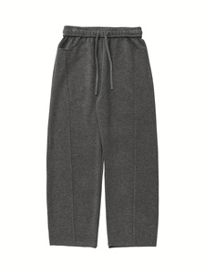 Vente en gros de pantalons de survêtement blancs amples personnalisés avec logo brodé, fabricant de pantalons en molleton streetwear - Product Image 2