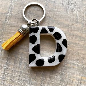 Porte-clés en peluche personnalisable en résine avec lettres alphabétiques, pendentif de sac à la mode, lettre anglaise - Product Image 2