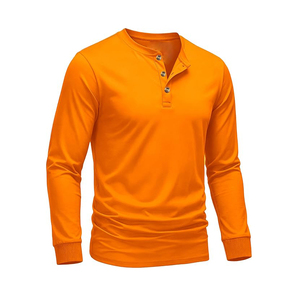 T-shirt à manches longues en coton personnalisé avec logo, col rond, lourd, confortable et doux pour homme - Product Image 6