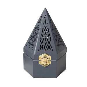 Modern Design Pyramid Metal Incense <b>Burner</b> With Geometric Cutouts Aromatherapy Diffuser All-Season Use - Product Image 4